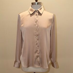 Maison d’ Amelie Beige Button-Down Silky Shirt